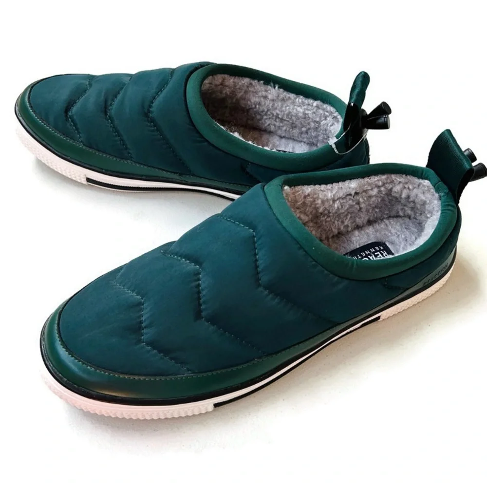 Kenneth Cole Reaction Ankir Quilted Green Slip On Shoes Mens 8 Faux Shearling